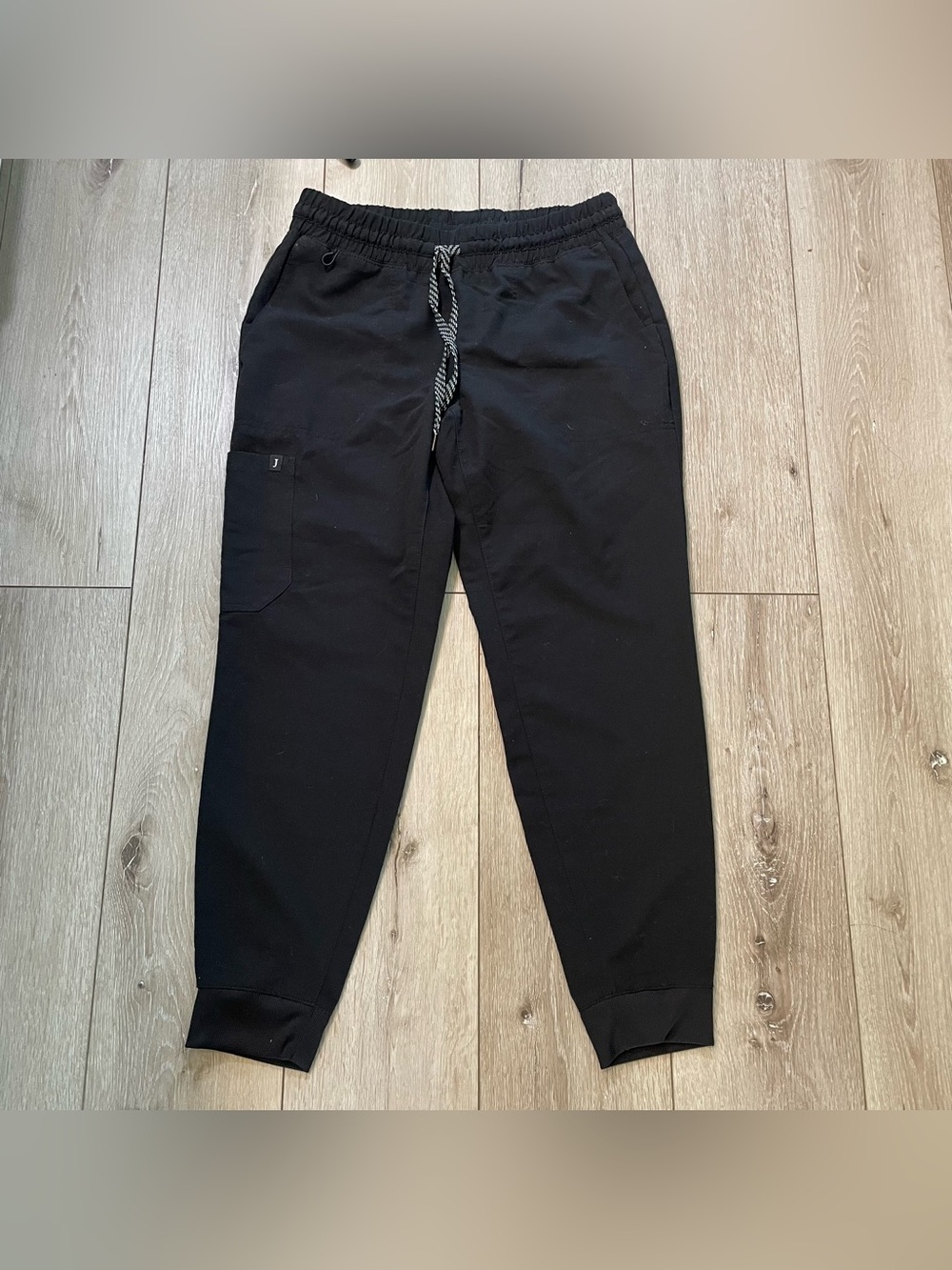 Jaanuu Black Jogger Scrub‎ Pants Small Petite - Skinny Fit Cargo Medical